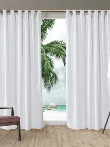 Cortinas C/presillas Tela Tropical Mecanico Oferta 2 Paños!