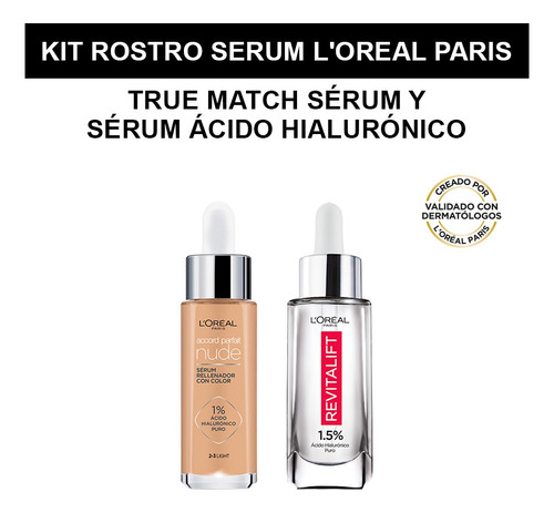 Kit L'oreal Paris Rostro: True Match Serum + Revitalift