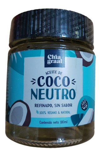 Aceite De Coco Neutro Chia Graal X 180 Ml.