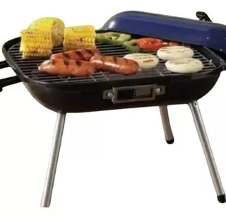 Parrilla Asador Bbq Al Carbon Portatil C/tapa Ideal Camping