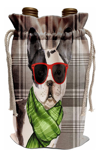 3drose Elegante Perro Boston Terrier En Gafas De Sol Y Bufan