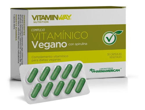 Imagen 1 de 2 de Complejo Vitaminico Vegano - B12 + Spirulina + Selenio X30