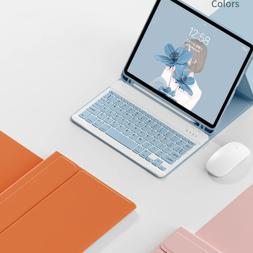 Imagen 10 de 10 de Funda Con Teclado Para iPad 9th 8th 7th Gen 10.2 Con Ratón Ñ