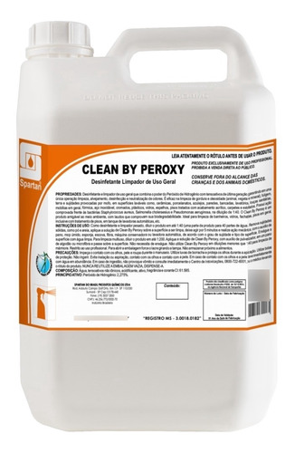 Limpador Desinfetante Uso Geral Clean By Peroxy 5l Spartan