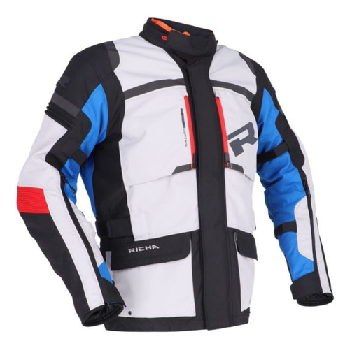 Chaqueta Para Moto Richa Brutus Gore-tex Gris/azul/roja