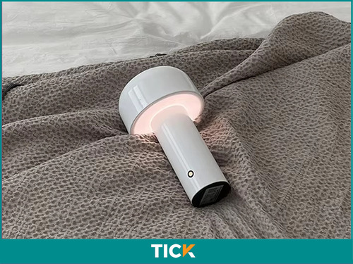 Lampara Velador Led Hongo Tick Recargable Usb Tactil Dimmer Mushroom Inalambrica Color: Blanco