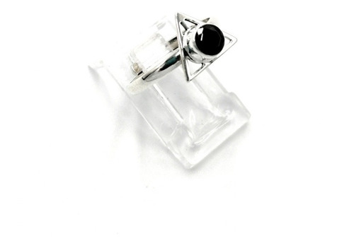 Anillo Harry Potter Zirconia Negra Ajustable Plata. 925