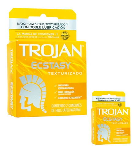 Condones Trojan Ecstasy Texturizado De Látex 4 Unidades 