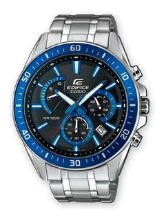 Reloj Casio Edifice Efr-552d-1a2 Local Daddona Color de la malla Plateado Color del bisel Azul Color del fondo Negro