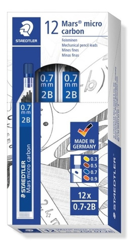 Minas Staedtler 0.7 2b Tubo X 12 Unid P/ Portaminas Pack X 3