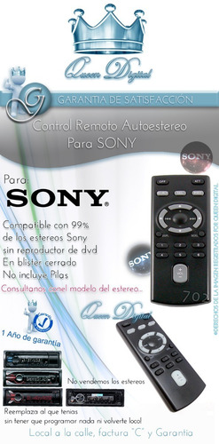Imagen 2 de 7 de Control Remoto Para Sony Autoestereo Estereo Stereo