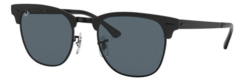 Gafas de sol Ray-Ban Clubmaster Metal Standard con marco de metal color matte black, lente blue de cristal clásica, varilla matte black de metal - RB3716