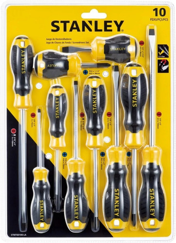 Juego De 10 Desarmadores Stanley Stmt60100-la