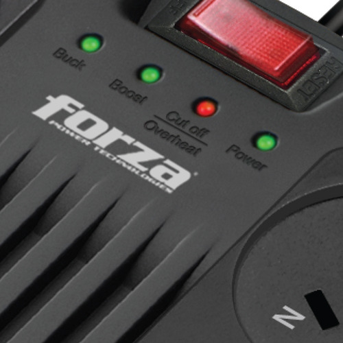 Estabilizador de tensión Forza FVR 1200VA Series FVR-1202USB-A 1200VA entrada y salida de 220V CA negro
