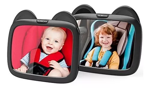 Paquete de 2 espejos de coche para bebé, monitorea de forma segura al niño  en el asiento del automóvil orientado hacia atrás, espejo de bebé ajustable