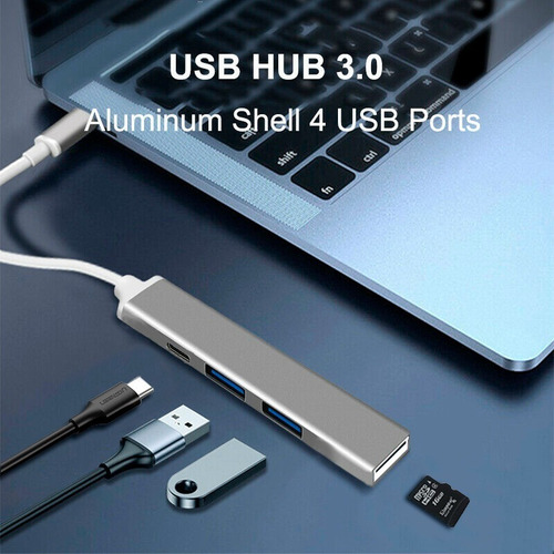Hub Usb C 2 Puertos Usb 1 Usb C Lector Tf 4 En 1