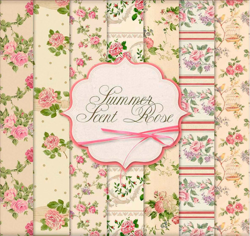 Kit De Papel Digital Shabby Chic Summer Scent Rose