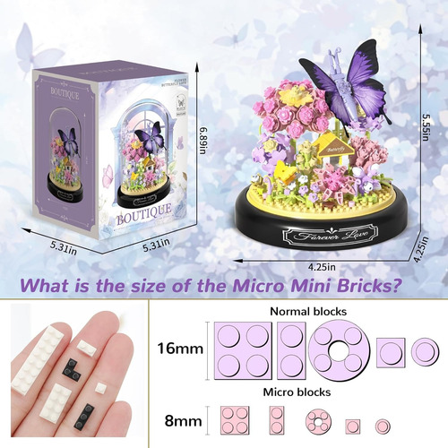Bloques De Flores Artificiales Para Armar Compatible 582pcs