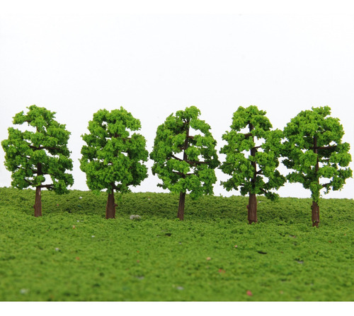 80x Green Tree Modelo Tren Tren Diorama Wargame Park