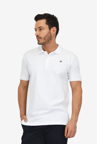 Camiseta Tipo Polo Para Hombre Blanca Cpb002