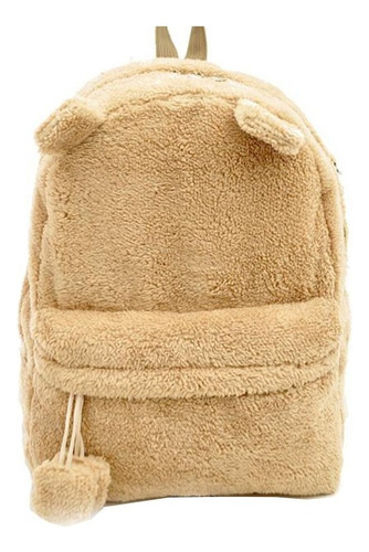 Backpack Mochila Bolsa Escolar Casual Elige Modelo Color peluche beige