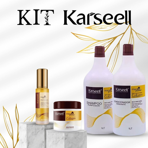 Kit Shampoo Condicionador Karseell Collagen + Máscara + Óleo