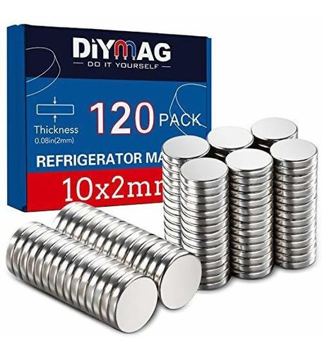 Diymag 120 Imanes Para Nevera De 0.394 X 0.079 In De Níquel