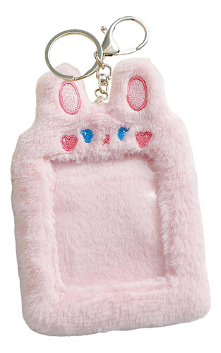 Lindo Peluche Photocard Titular Foto Mangas Conejo Rosa