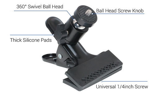 Tripé Clip Mount Spring Clamp Holder Com Cabeça De Bola