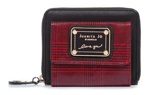 Billetera Juanita Jo Pocket color negro/rojo - 10cm x 13cm