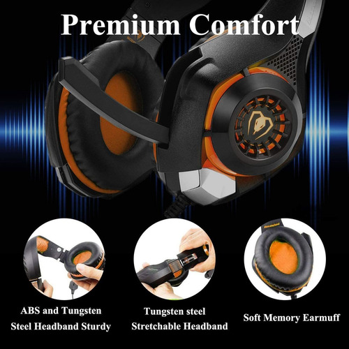 Pro Gaming Headset Para Pc Ps4 Xbox One Bajo Sonido Envolven