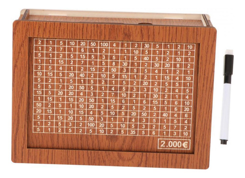 Hucha De Madera Con Contador De Motivación 2000euros
