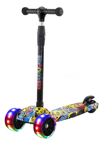 Scooter Infantil 3 Ruedas Led Asiento Plegable Ajustable