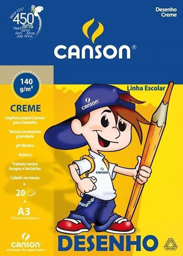 Bloco A3 Papel Canson C A Grain 140gr Com 20 Fls