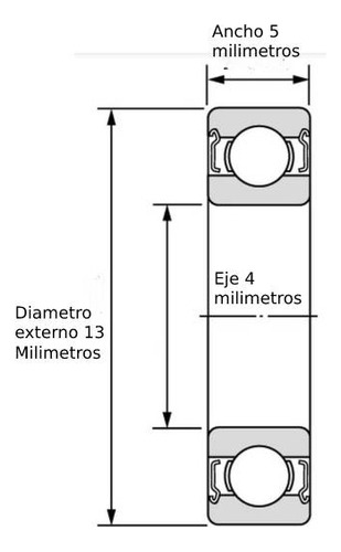 624zz Rodamiento (pack 4 Und) 4x13x5 Impresora Cnc