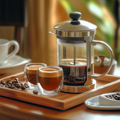 Set 6 Tazas Espresso Doble Pared 80ml Frio Caliente Sin Asa Transparente
