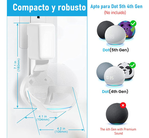 Soporte De Pared Alexa Echo Dot Bocina 5th Generación
