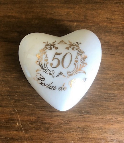 Imagem 4 de 7 de Lembrancinha 5 Porta-joias Coração Bodas De Ouro 50 Anos