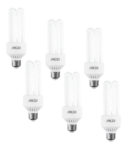 Pack 6 Focos Ahorradores Aksi 4u 28w Luz Blanca Color de la luz Blanco frío