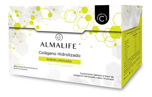 Colágeno Hidrolizado Almalife X 30 C/vblend Sabor Limonada