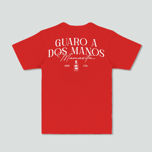 Camiseta Roja Guaro A Dos Manos Cursiva 