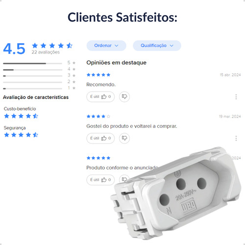 Módulo Tomada 2p + T 20a 250v Modular Composé Branco Weg