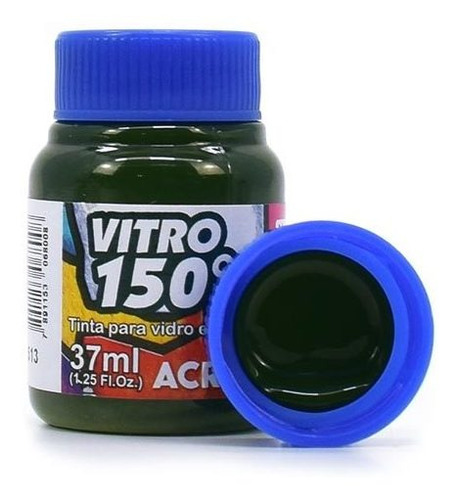 Tinta Acrilex 150° de Vitro, 37 ml, color 513, color verde musgo