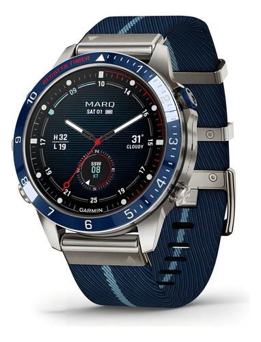 Garmin Marq Captain 2ª Geração Smartwatch Cor da caixa Inox Cor da pulseira Azul