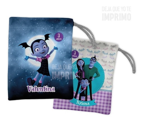 40 Bolsitas Personalizadas De Tela Lol Vampirina 12x15cm