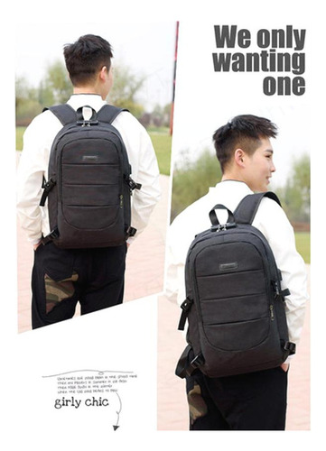 Mochila Para Hombre Con Carga Usb, Mochila De Viaje De Gran