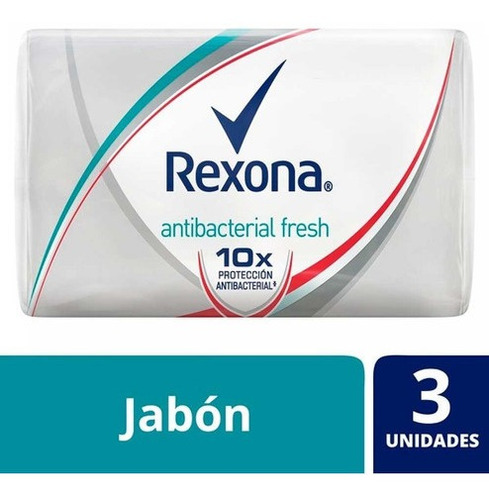 Rexona Fresh Antibacterial Jabón Barra 3 Unidades X 90 G