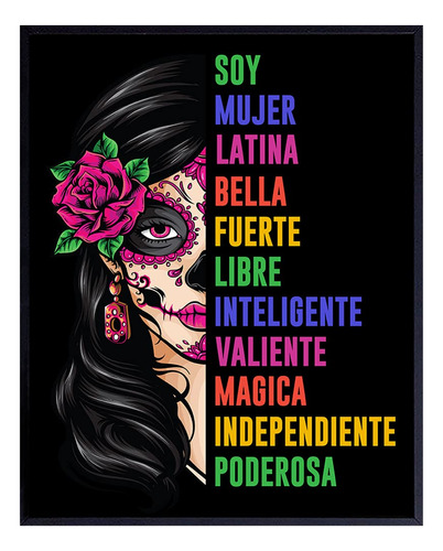 Arte De Pared De Mujer Latina Mexicana Póster Motivaci...
