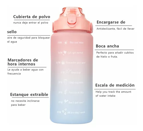 Botella De Agua Deportiva Con Marcador De Tiempo 2000ml BOTELLA-1703 