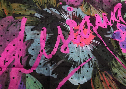 Pañuelo Desigual Floral Con Lunares De Terciopelo